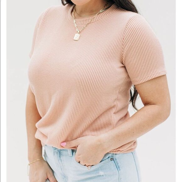 Josephine Chaus Short Sleeve ribbed Sweater top size small - Picture 4 of 10